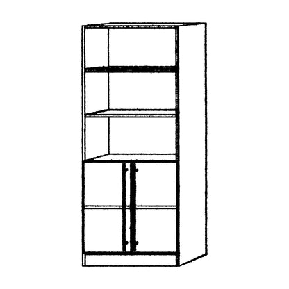 VIOLA - Shelf cupboard, 2 open shelves, 1 shelf behind doors, white.