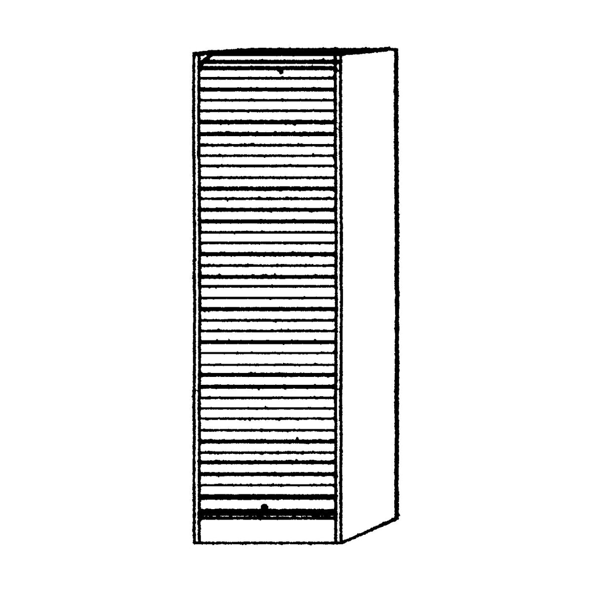 VIOLA - Roller front cabinet, width 500 mm, 4 shelves, 1 of which is fixed, light grey.