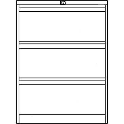 Suspension file cabinet, 2-track, 3 A4 drawers, white aluminium.