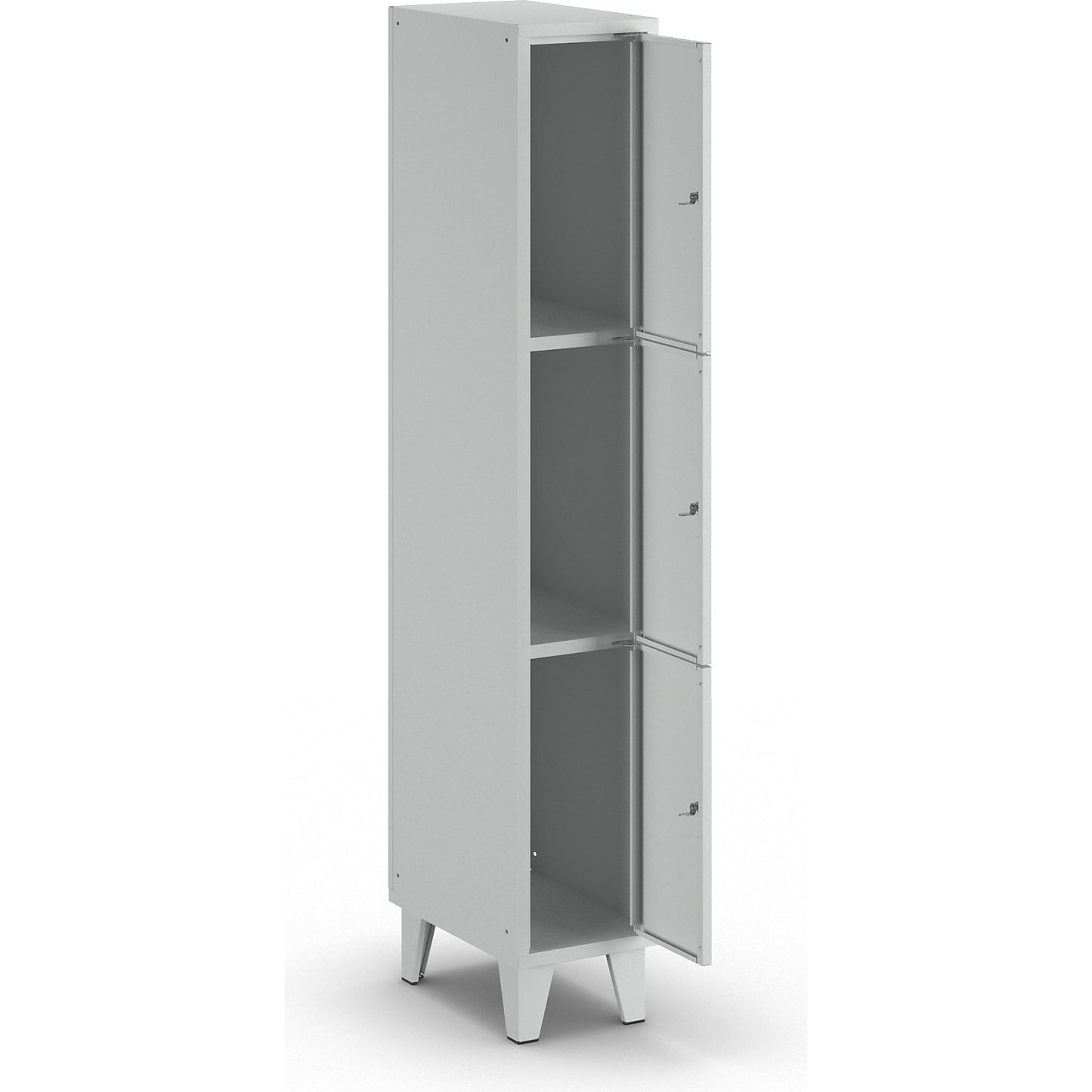 Munich 3-fold compartment locker, 1 compartment, width 300 mm, light grey.