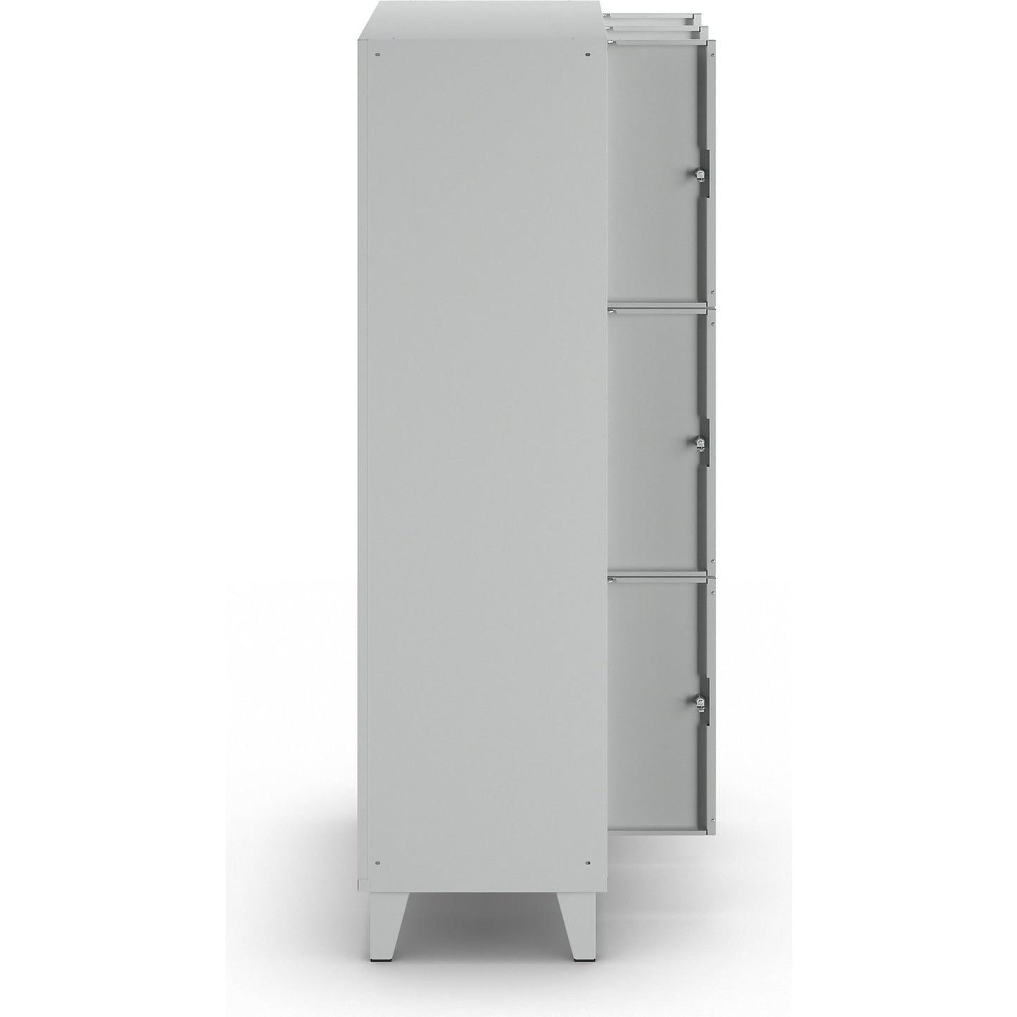 Munich 3-fold compartment locker, 3 compartments, width 900 mm, light grey.