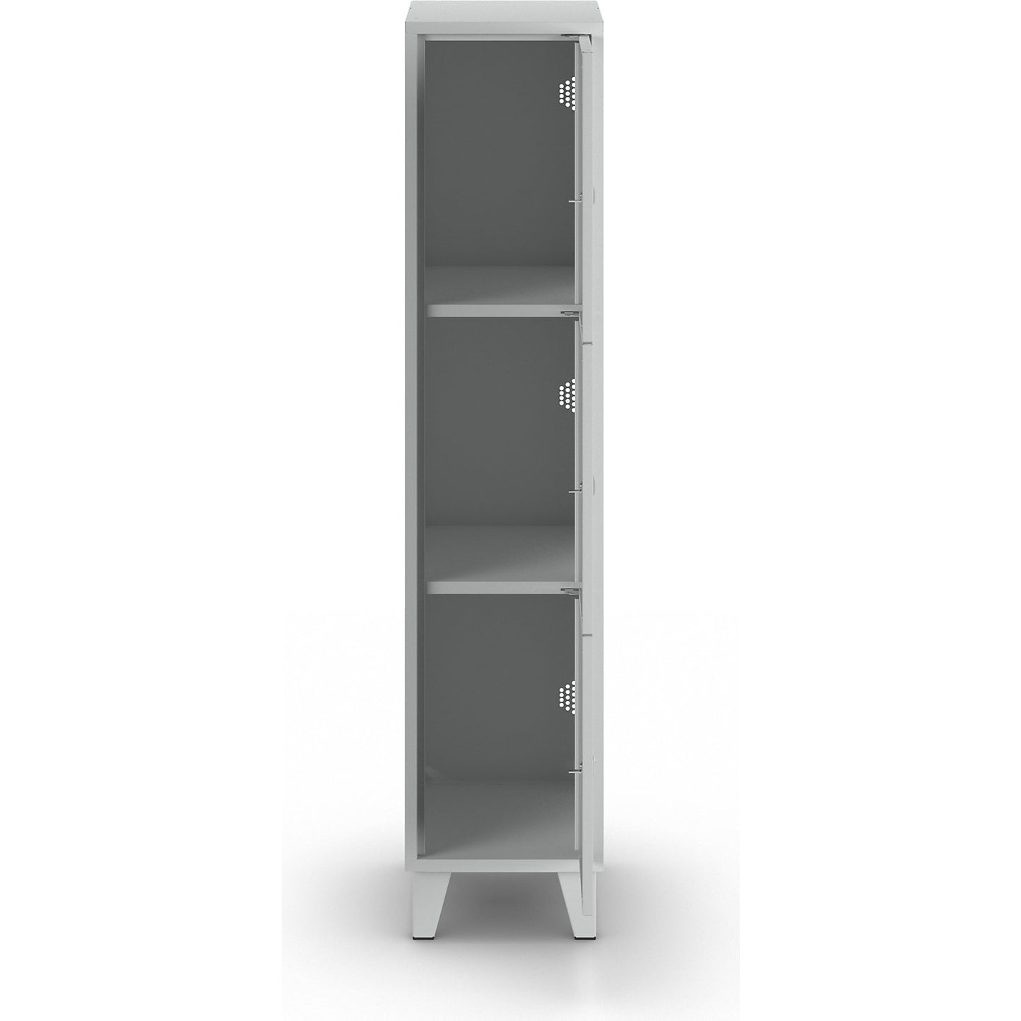 Munich 3-fold compartment locker, 1 compartment, width 400 mm, light grey.
