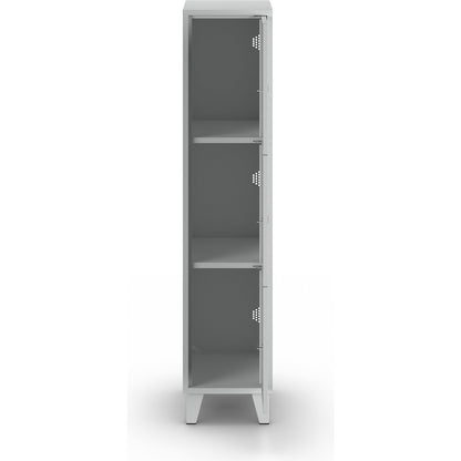 Munich 3-fold compartment locker, 1 compartment, width 400 mm, light grey.