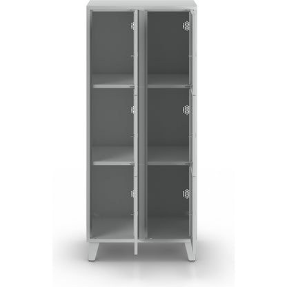 Munich 3-fold compartment locker, 2 compartments, width 800 mm, light grey.