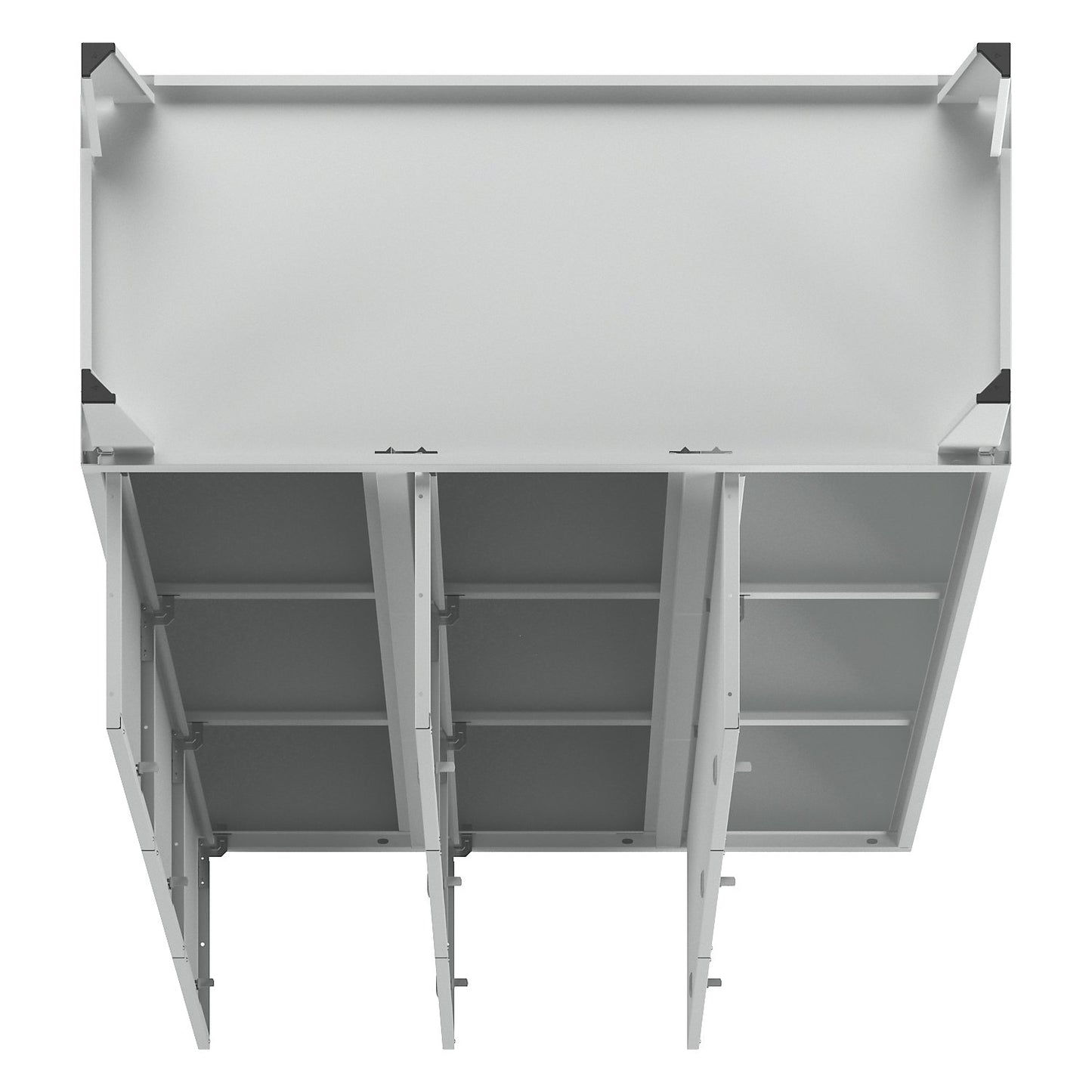 Munich 3-fold compartment locker, 3 compartments, width 1200 mm, light grey.