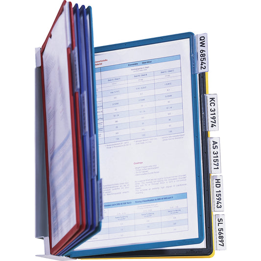 Complete wall holder set, 10 A4 clear view panels, with clip-on tabs.
