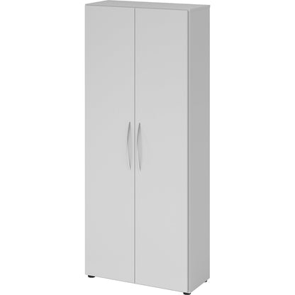 Office cupboard, HxWxD 1880 x 800 x 346 mm, 5 file heights, light grey.