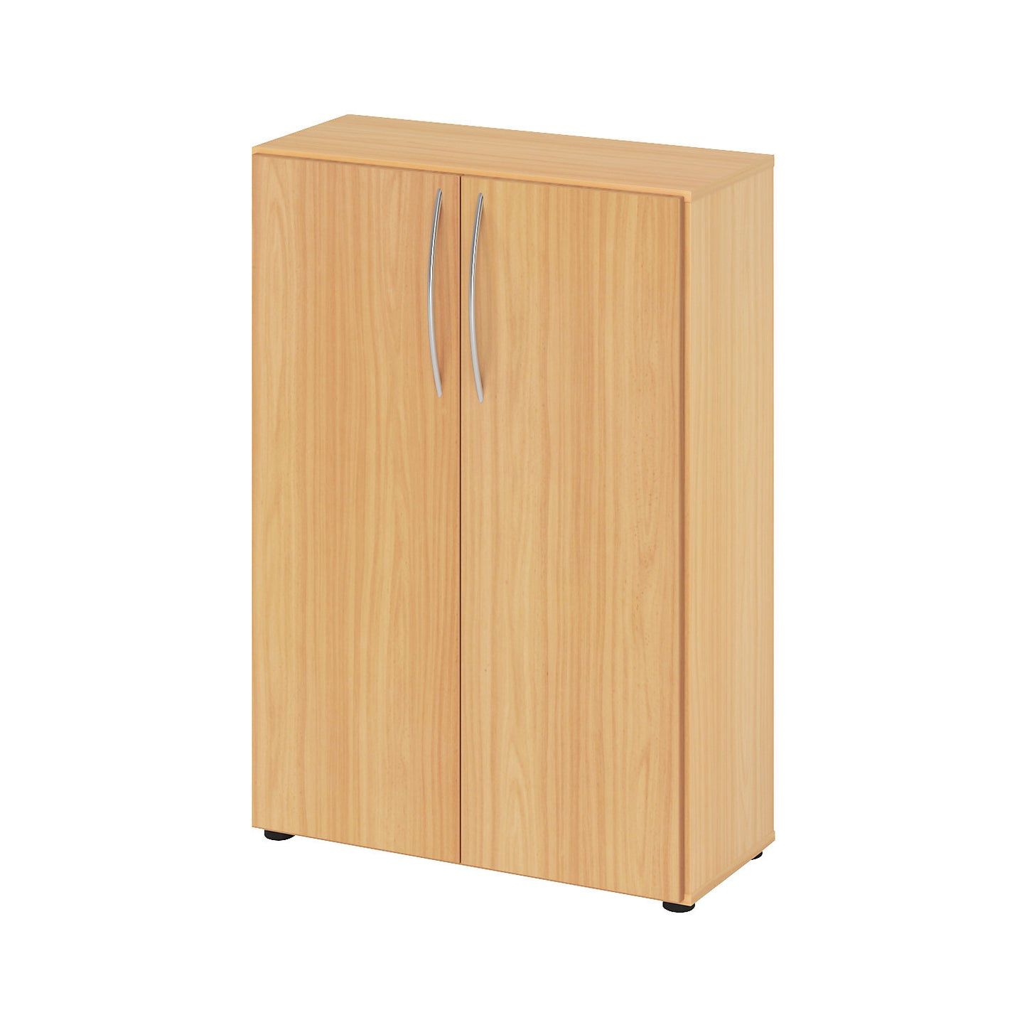 Office cupboard, HxWxD 1144 x 800 x 346 mm, 3 file heights, beech finish.
