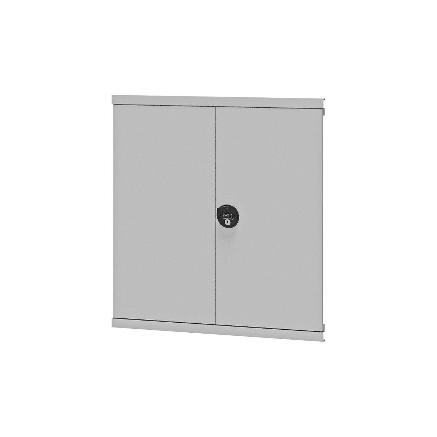 Detachable hinged door, light grey RAL 7035, installation height 1000 mm.