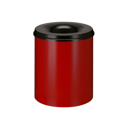 Safety paper bin, steel, flame retardant, capacity 80 l, HxØ 540 x 465 mm, body red / extinguishing lid black.