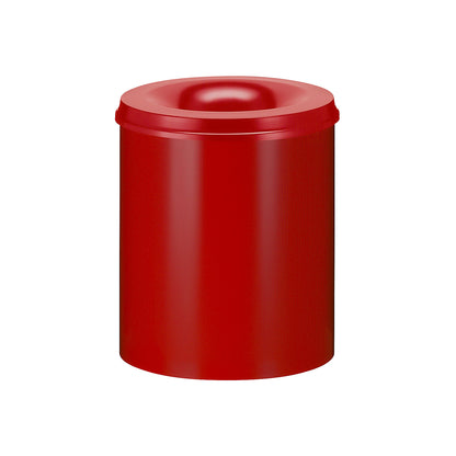 Safety paper bin, steel, flame retardant, capacity 80 l, HxØ 540 x 465 mm, body red / extinguishing lid red.
