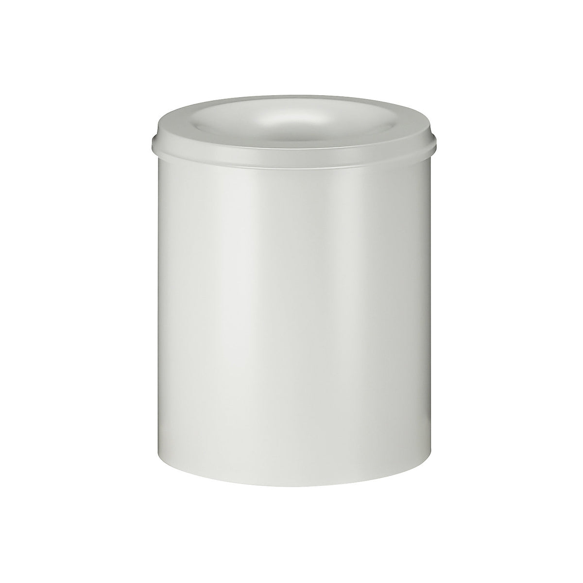 Safety paper bin, steel, flame retardant, capacity 80 l, HxØ 540 x 465 mm, body white / extinguishing lid white.