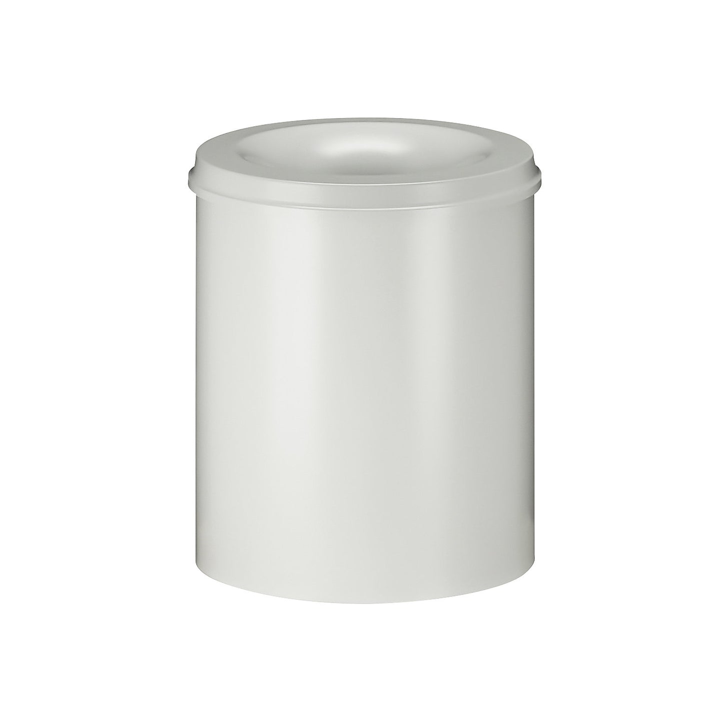 Safety paper bin, steel, flame retardant, capacity 80 l, HxØ 540 x 465 mm, body white / extinguishing lid white.