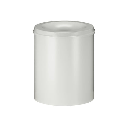 Safety paper bin, steel, flame retardant, capacity 80 l, HxØ 540 x 465 mm, body white / extinguishing lid white.