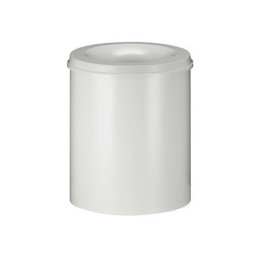 Safety paper bin, steel, flame retardant, capacity 80 l, HxØ 540 x 465 mm, body white / extinguishing lid white.