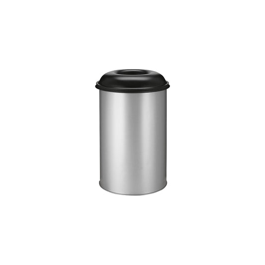 Safety paper bin, steel, capacity 200 l, HxØ 950 x 600 mm, white aluminium / graphite black.
