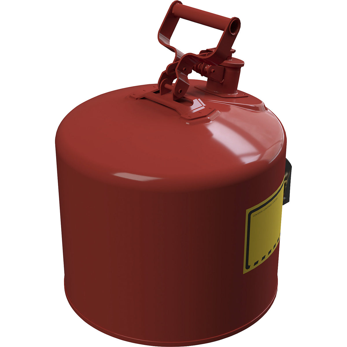 Safety dispenser with tap, sheet steel, capacity 19 l, painted red.