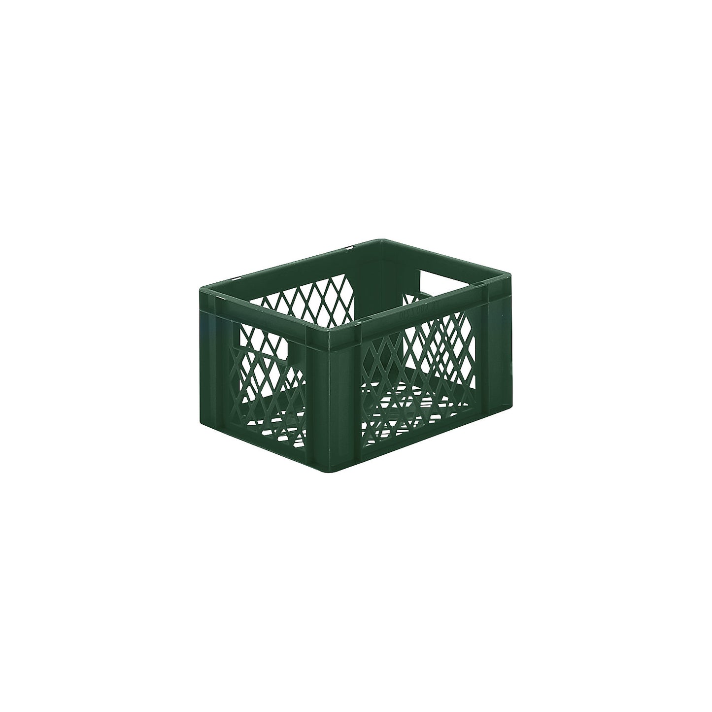 Euro stacking container, perforated walls and base, LxWxH 400 x 300 x 210 mm, green, pack of 5.