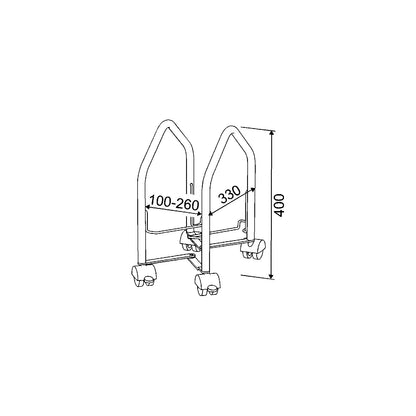 PC stand, mobile, HxD 400 x 330 mm, construction with or without tilt position, light grey RAL 7035.