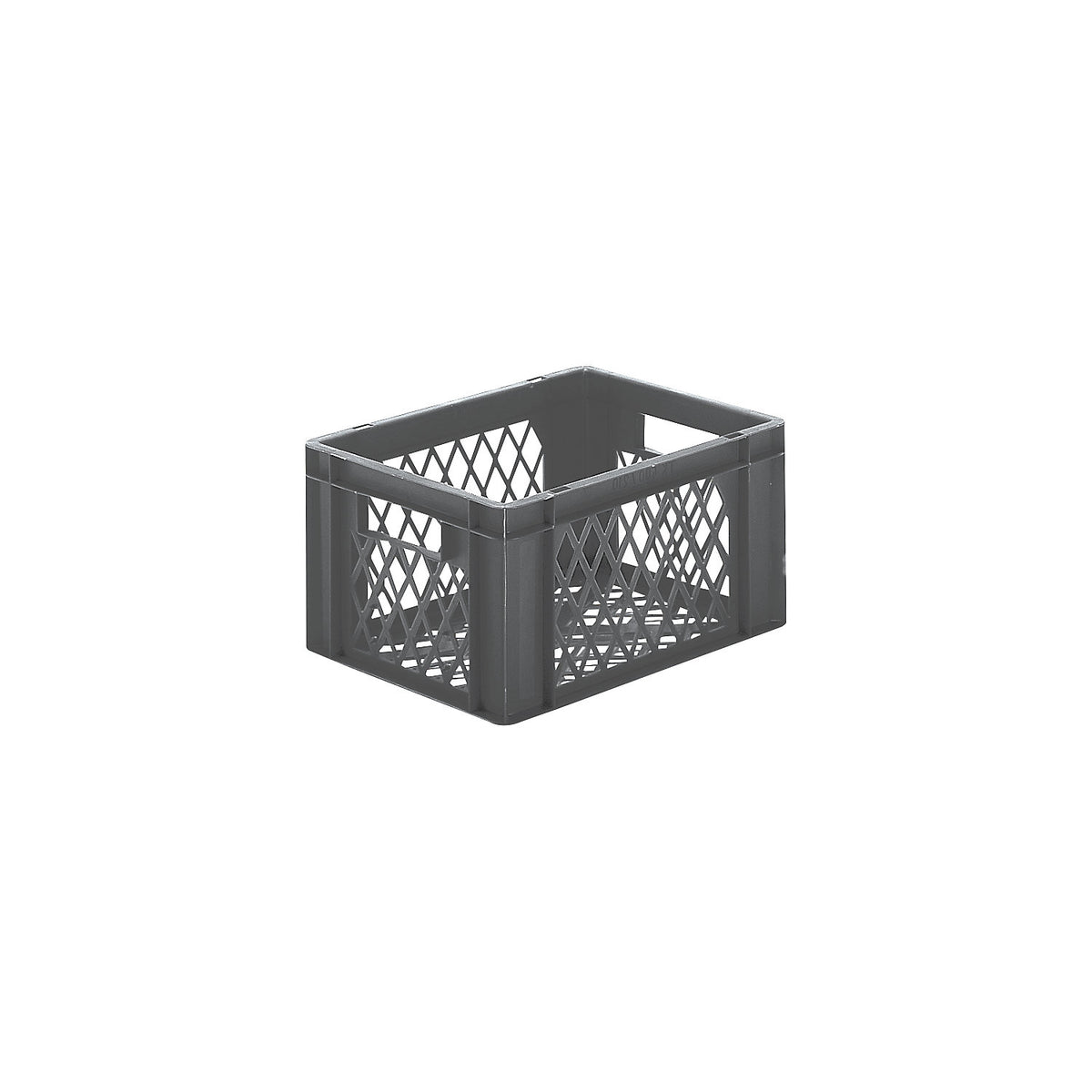 Euro stacking container, perforated walls and base, LxWxH 400 x 300 x 210 mm, grey, pack of 5.