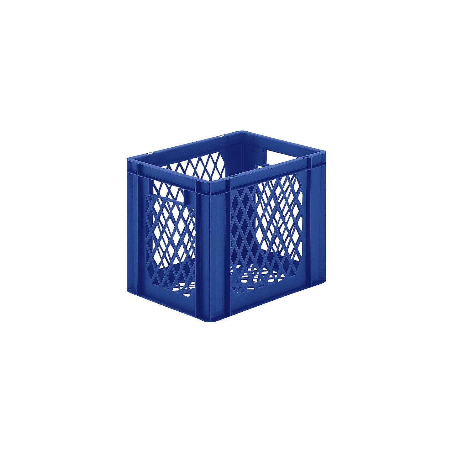 Euro stacking container, perforated walls and base, LxWxH 400 x 300 x 320 mm, blue, pack of 5.