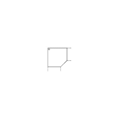 Linking top, panel with support foot, pentagonal, beech finish.