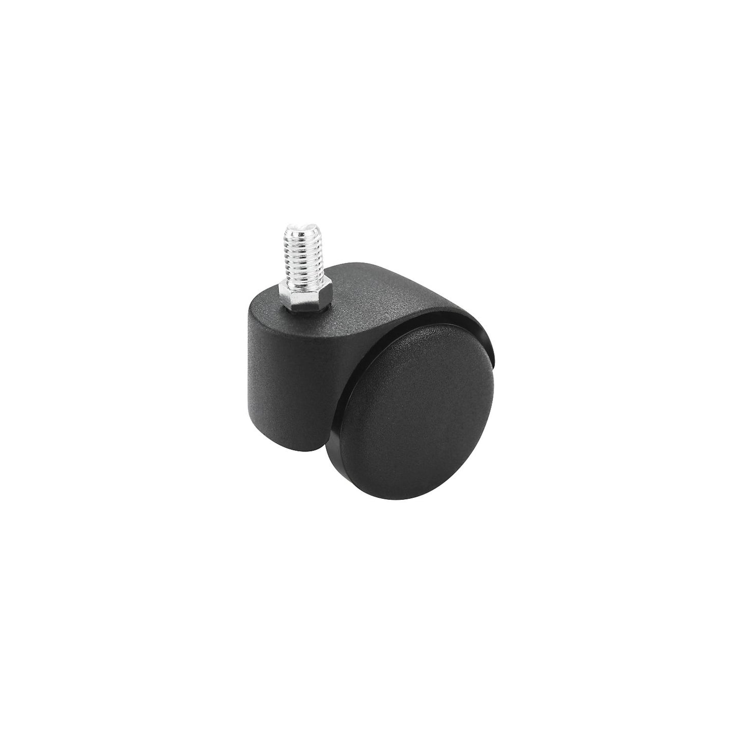 Chair castor, wheel Ø 50 mm, pack of 5, with thread M 10 x 15, black, hard, for soft floors.