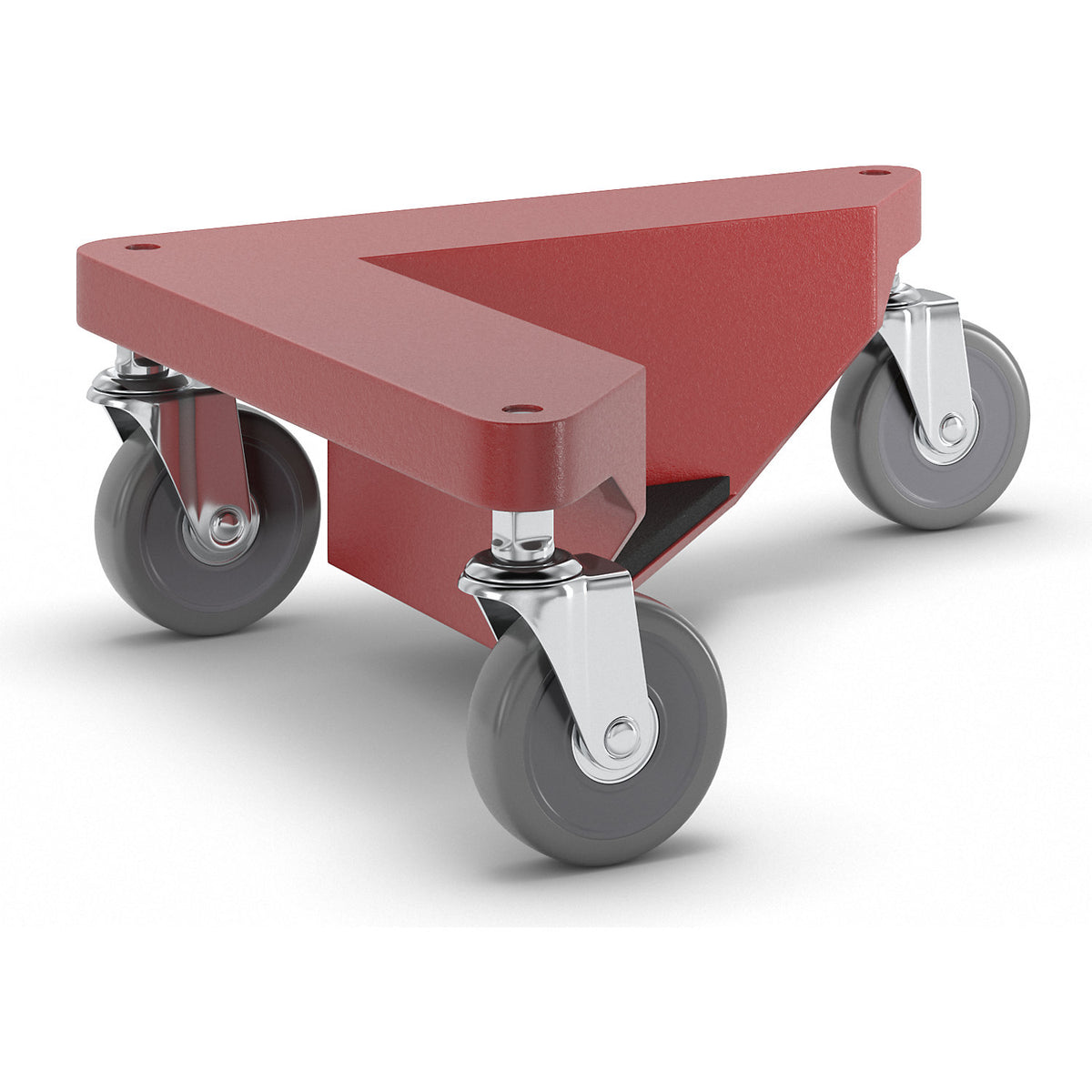 Transport dolly in a practical plastic case, made of aluminium, for objects without legs, max. load 100 kg per item, pack of 4.