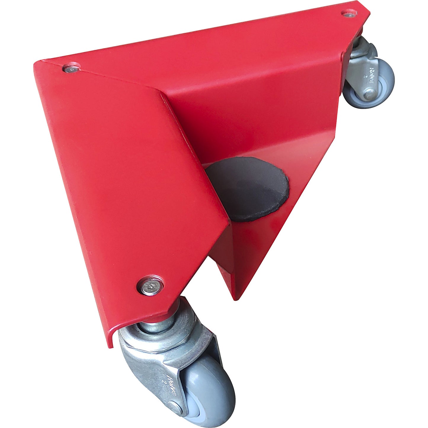 Transport dolly in a practical plastic case, made of sheet steel, for objects without legs, max. load 150 kg per item, pack of 4.