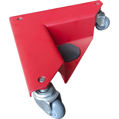 Transport dolly in a practical plastic case, made of sheet steel, for objects without legs, max. load 150 kg per item, pack of 4.