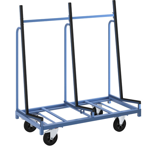 Glass trolley, 1 shelf, with rubber covering.