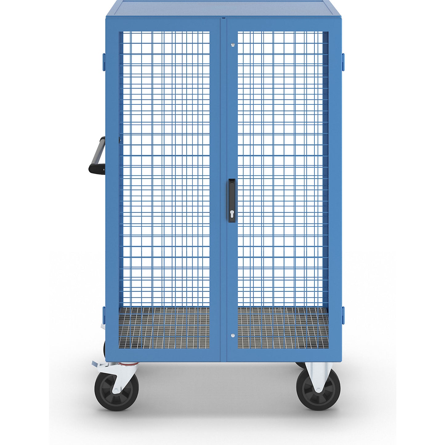 Gas cylinder cupboard, as trolley, max. load 500 kg, empty, for fitting with shelves.