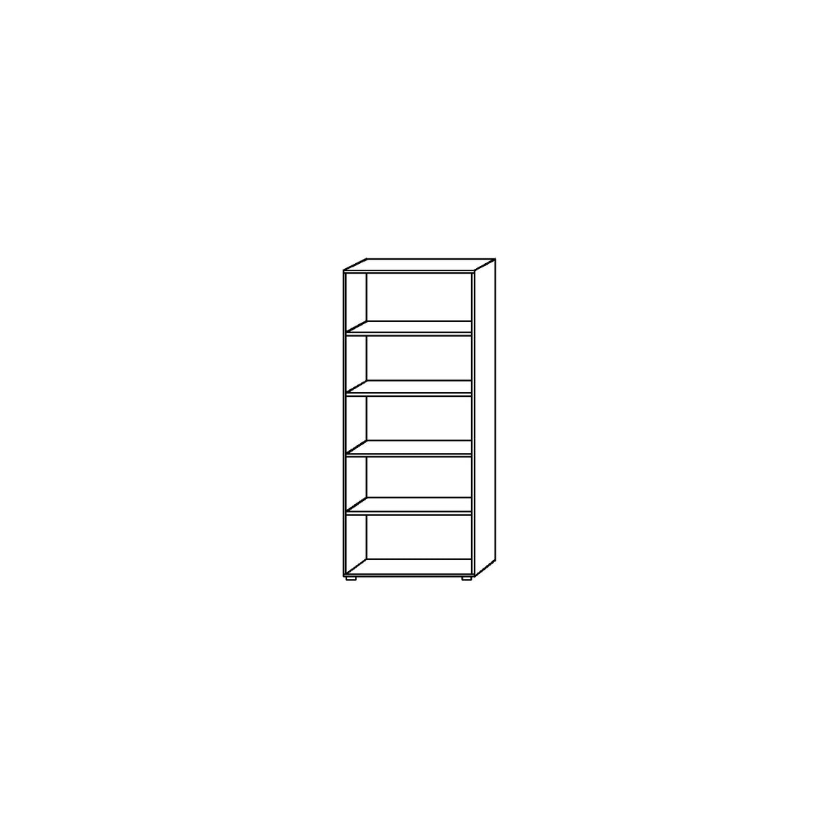 Office shelf unit, HxWxD 1880 x 800 x 330 mm, 5 file heights, beech finish.