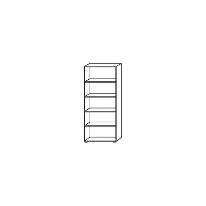 Office shelf unit, HxWxD 1880 x 800 x 330 mm, 5 file heights, beech finish.