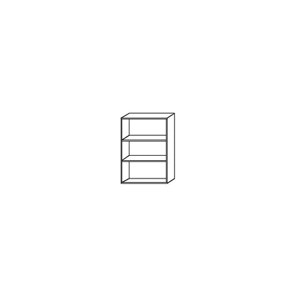 Office shelf unit, HxWxD 1144 x 800 x 330 mm, 3 file heights, light grey.