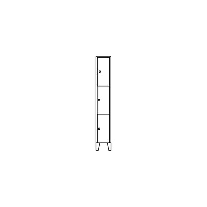 Munich 3-fold compartment locker, 1 compartment, width 300 mm, silver grey.