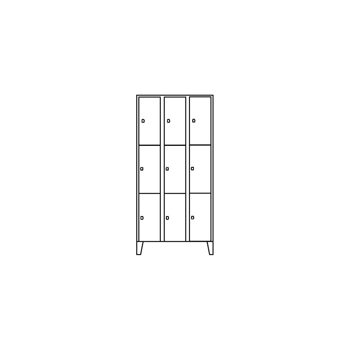 Munich 3-fold compartment locker, 3 compartments, width 1200 mm, light blue.