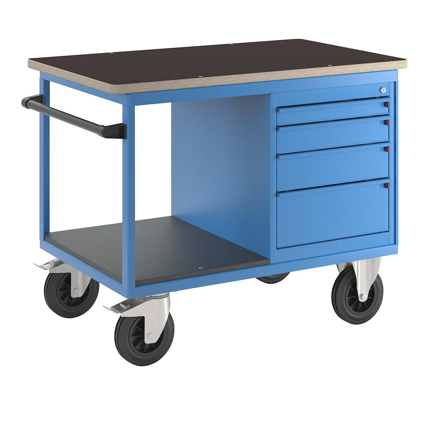 Mobile workbench, max. load 500 kg, with four drawers, L x W x H 1150 x 700 x 900 mm.