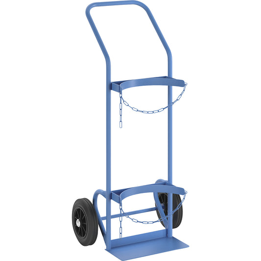 Steel and gas cylinder truck, for 1 steel cylinder with Ø up to 380 mm, solid rubber tyres.