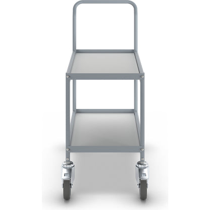 Table trolley, max. load 150 kg on 2 shelves, LxW 660 x 340 mm, with 2 swivel castors with double stops.