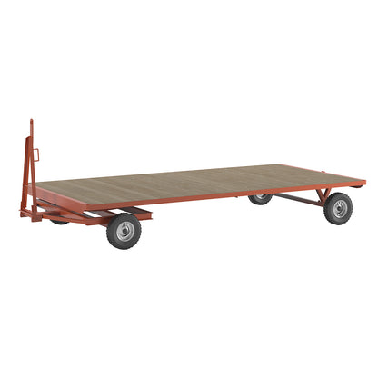 Trailer, 2-wheel turntable steering, max. load 2 t, platform 4.0 x 2.0 m, pneumatic tyres.