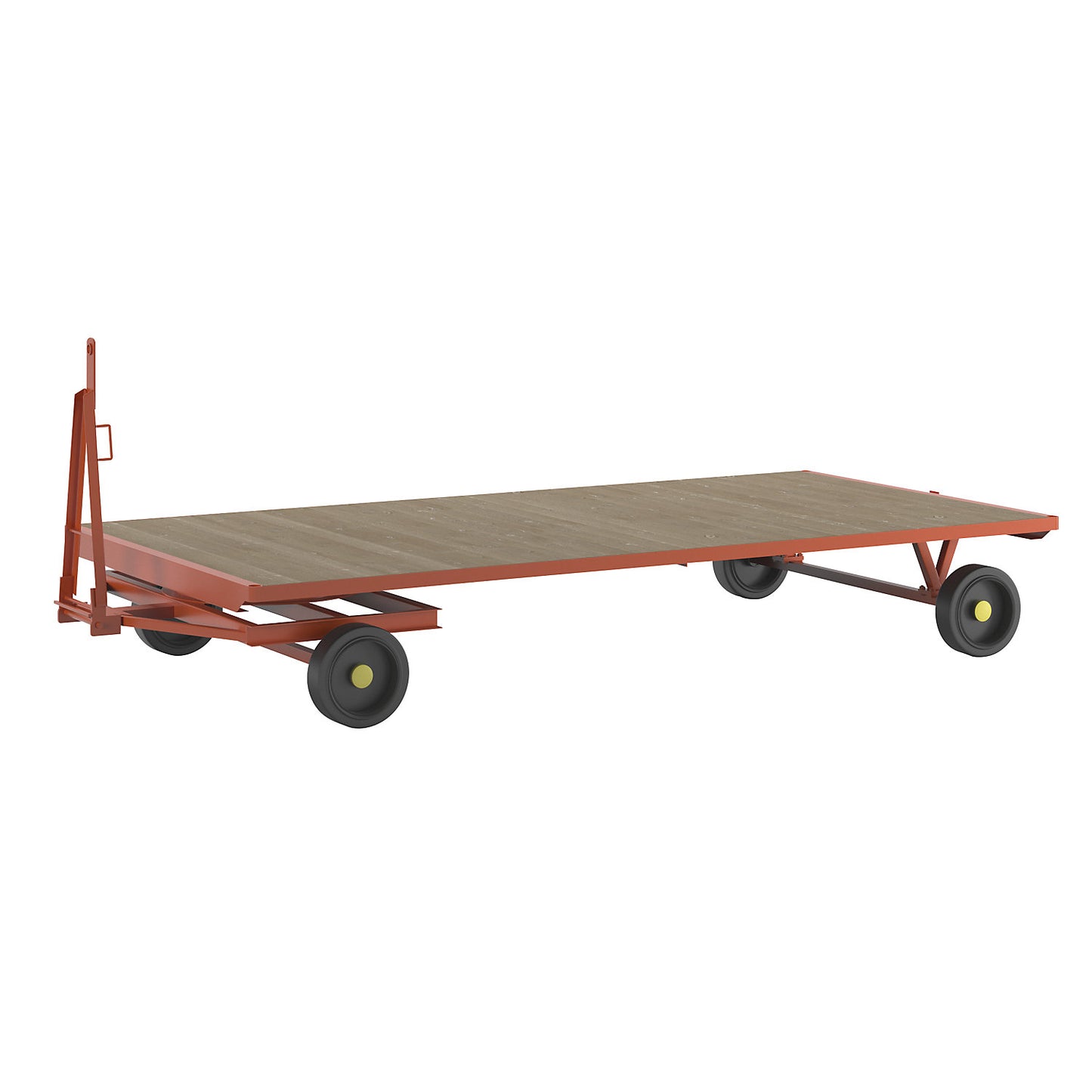 Trailer, 2-wheel turntable steering, max. load 5 t, platform 4.0 x 2.0 m, solid rubber tyres.