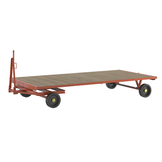 Trailer, 2-wheel turntable steering, max. load 5 t, platform 4.0 x 2.0 m, solid rubber tyres.