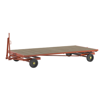 Trailer, 4-wheel double turntable steering, max. load 3 t, platform 4.0 x 2.0 m, solid rubber tyres.