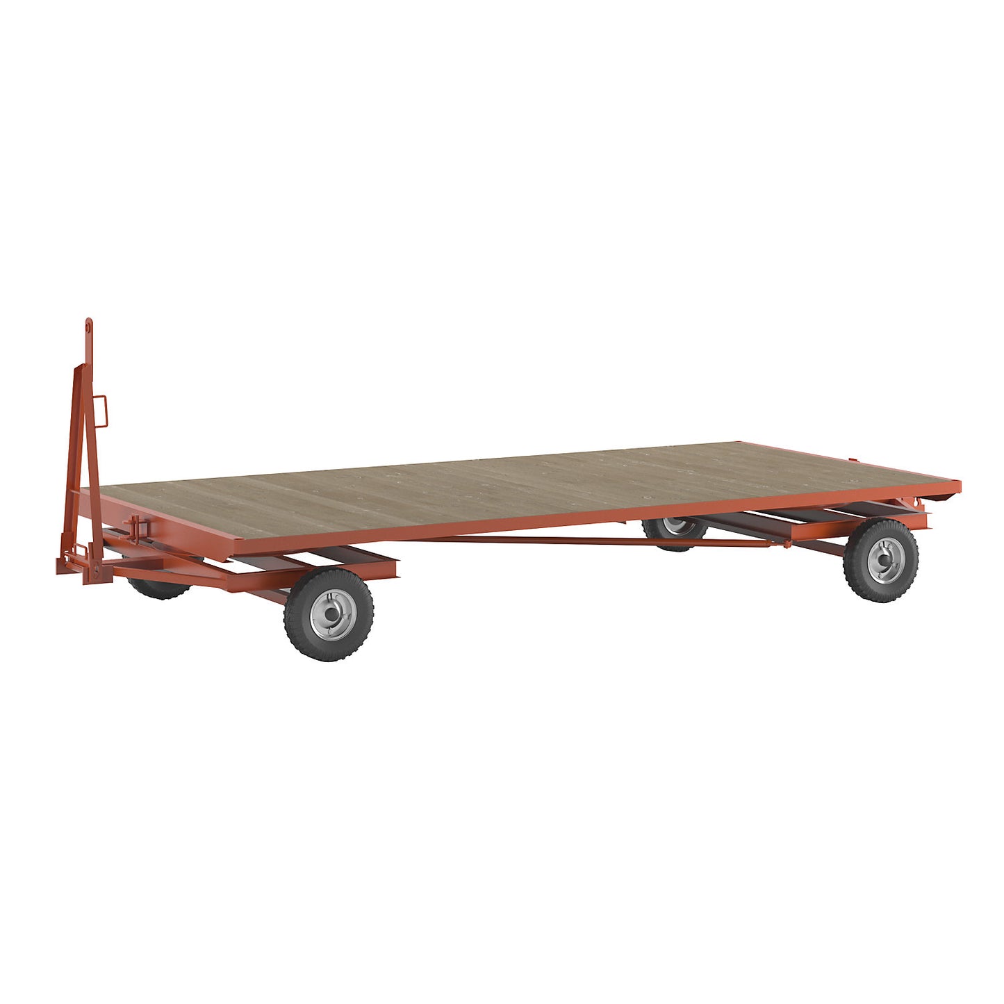 Trailer, 4-wheel double turntable steering, max. load 3 t, platform 4.0 x 2.0 m, pneumatic tyres.