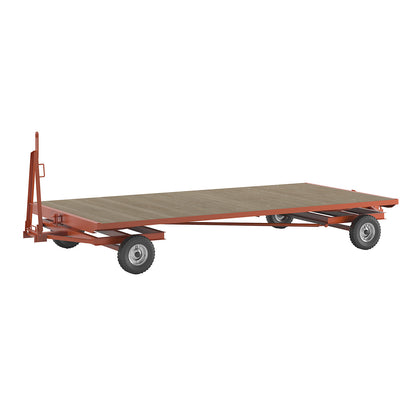 Trailer, 4-wheel double turntable steering, max. load 3 t, platform 4.0 x 2.0 m, pneumatic tyres.