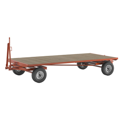 Trailer, 4-wheel double turntable steering, max. load 5 t, platform 4.0 x 2.0 m, pneumatic tyres.
