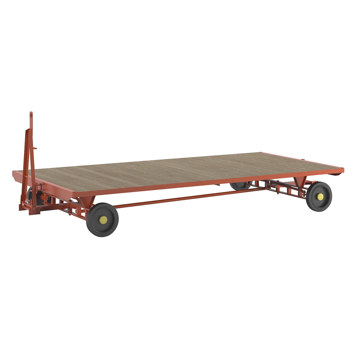 Trailer, 4-wheel linked ackerman steering, max. load 3 t, platform 4.0 x 2.0 m, solid rubber tyres.