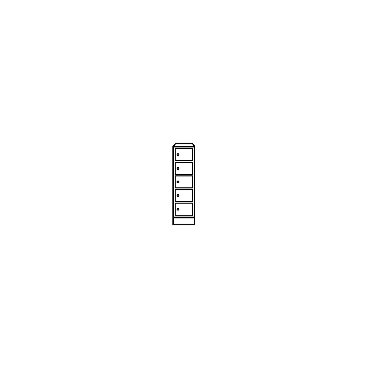 Valuables locker, 1 compartment, light grey / gentian blue, 5 compartments.