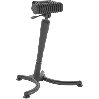 Anti-fatigue stool, round seat with handle and seat suspension, gas lift height adjustment.